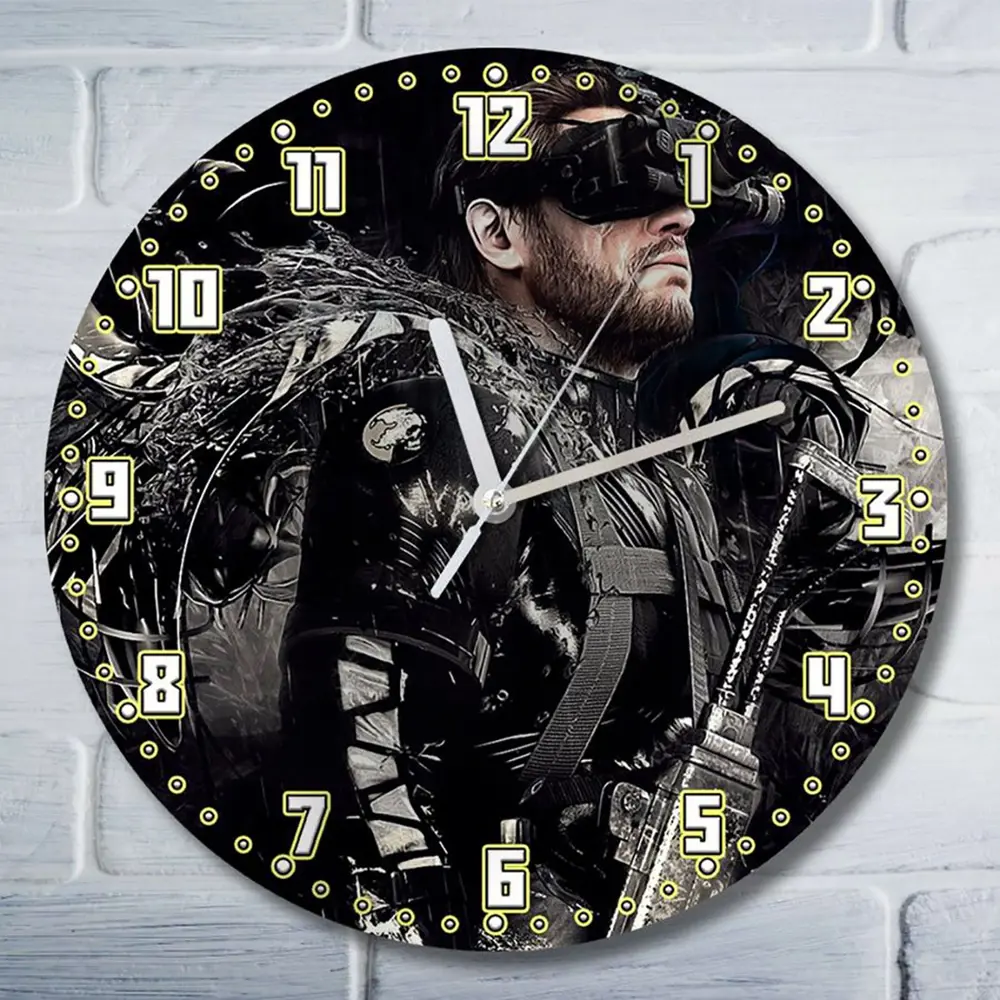 Фото Настенные часы круглые 27 см Бруталити игры Metal Gear Solid V Ground Zeroes - 6386 цвет черный