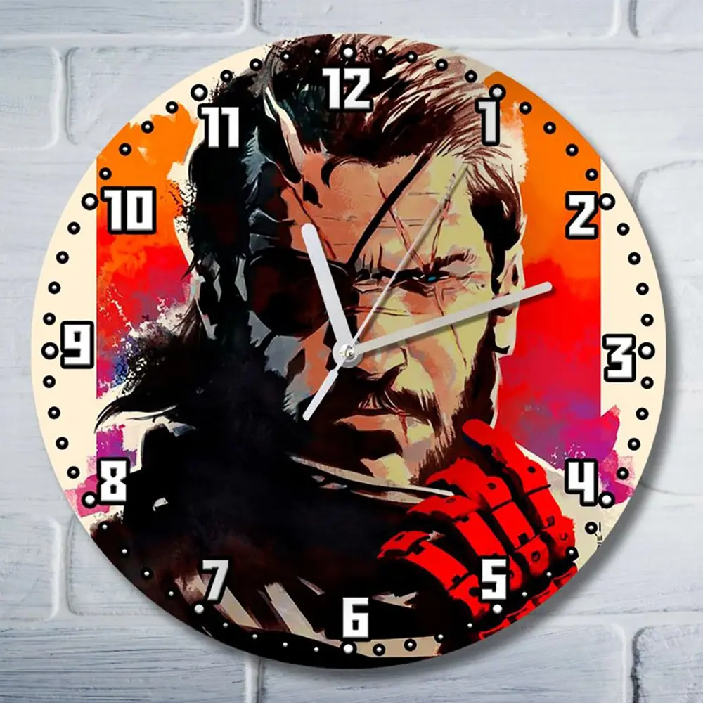 Фото Настенные часы круглые 27 см Бруталити игры Metal Gear Solid Portable Ops - 6485 цвет черный