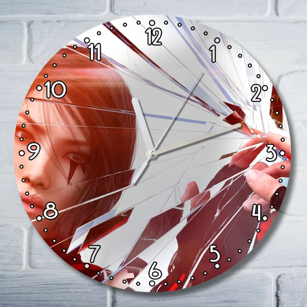 Фото Настенные часы круглые 27 см Бруталити игры Mirror's Edge Catalyst - 3345 цвет черный Фото Настенные часы круглые 27 см Бруталити игры Mirror's Edge Catalyst - 3345 цвет черный