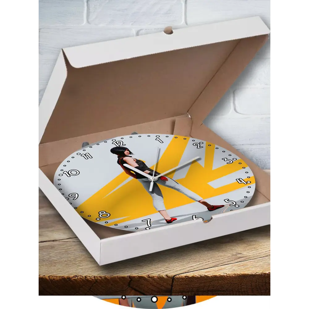 Фото Настенные часы круглые 27 см Бруталити игры Mirror's Edge Catalyst - 3344 цвет черный