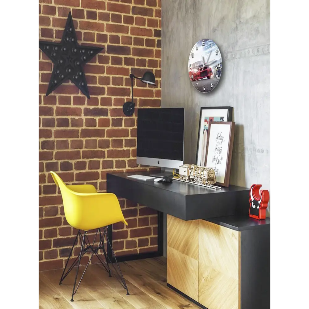 Фото Настенные часы круглые 27 см Бруталити игры Need For Speed Payback - 4506 цвет черный