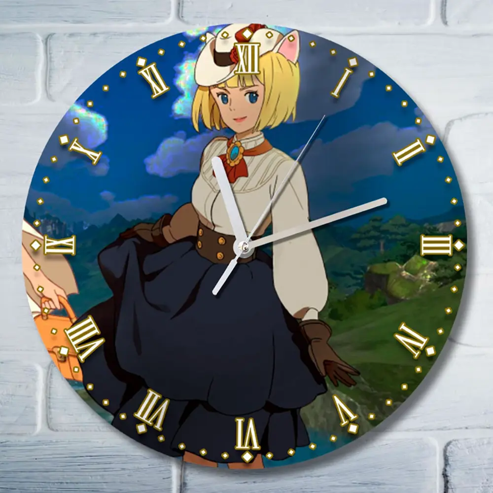 Фото Настенные часы круглые 27 см Бруталити игры Ni no Kuni II Возрождение Короля 5186 цвет черный