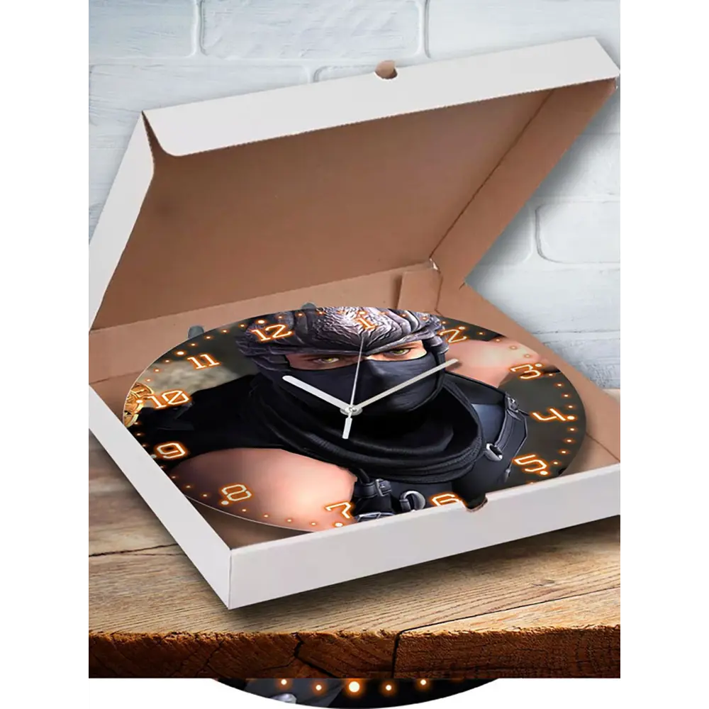 Фото 3 Настенные часы круглые 27 см Бруталити игры Ninja Gaiden 5120 цвет черный