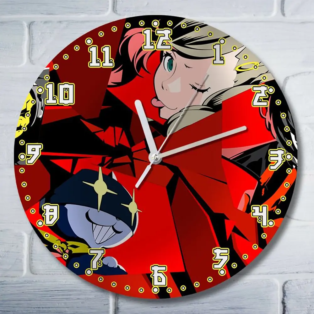 Фото Настенные часы круглые 27 см Бруталити игры Persona 5 - 6669 цвет черный Фото Настенные часы круглые 27 см Бруталити игры Persona 5 - 6669 цвет черный