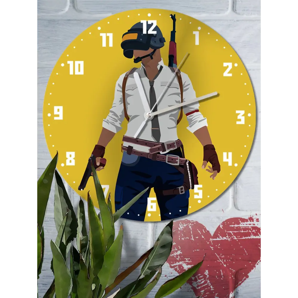 Фото 2 Настенные часы круглые 27 см Бруталити игры Playerunknowns Battlegrounds - 4566 цвет черный