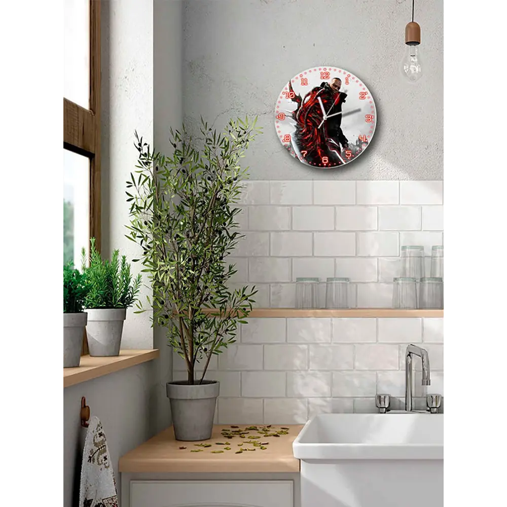 Фото 5 Настенные часы круглые 27 см Бруталити игры Prototype 5102 цвет черный