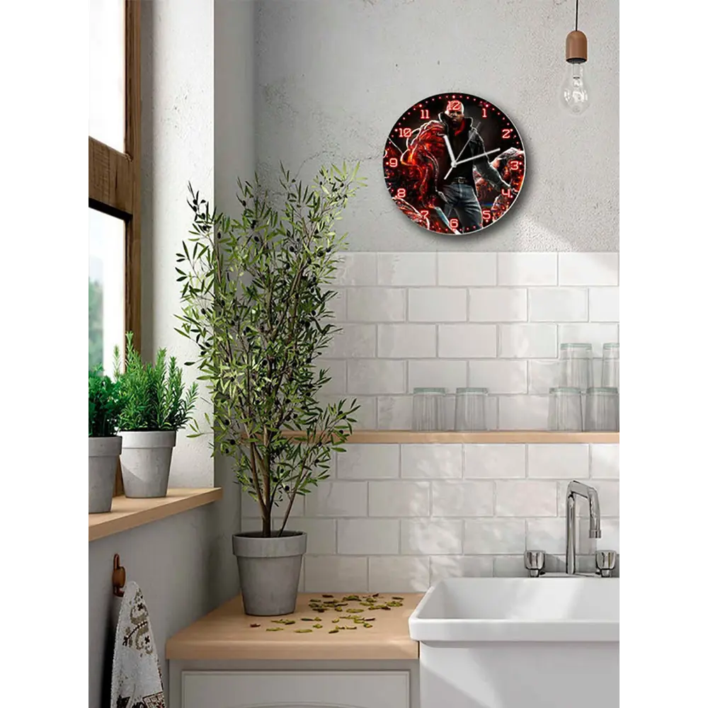 Фото 5 Настенные часы круглые 27 см Бруталити игры Prototype 5106 цвет черный