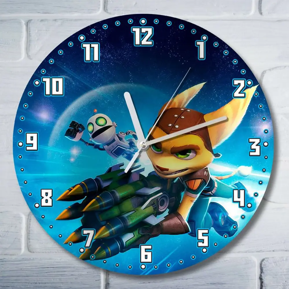 Фото Настенные часы круглые 27 см Бруталити игры Ratchet & Clank Qforce - 6452 цвет черный