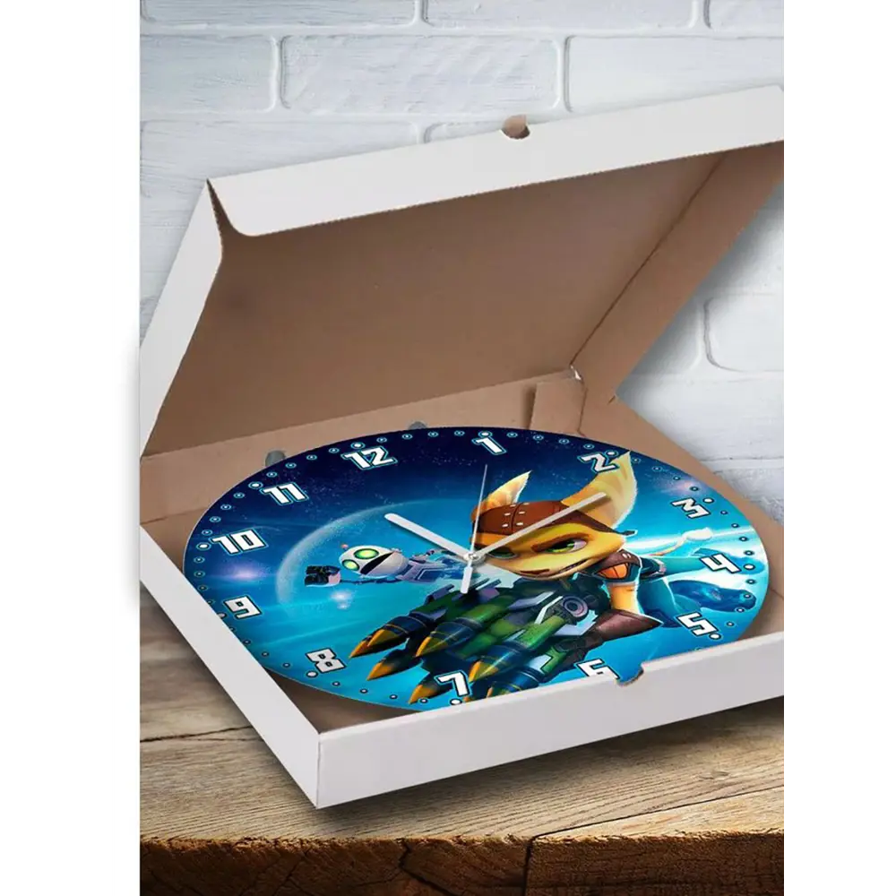 Фото 3 Настенные часы круглые 27 см Бруталити игры Ratchet & Clank Qforce - 6452 цвет черный