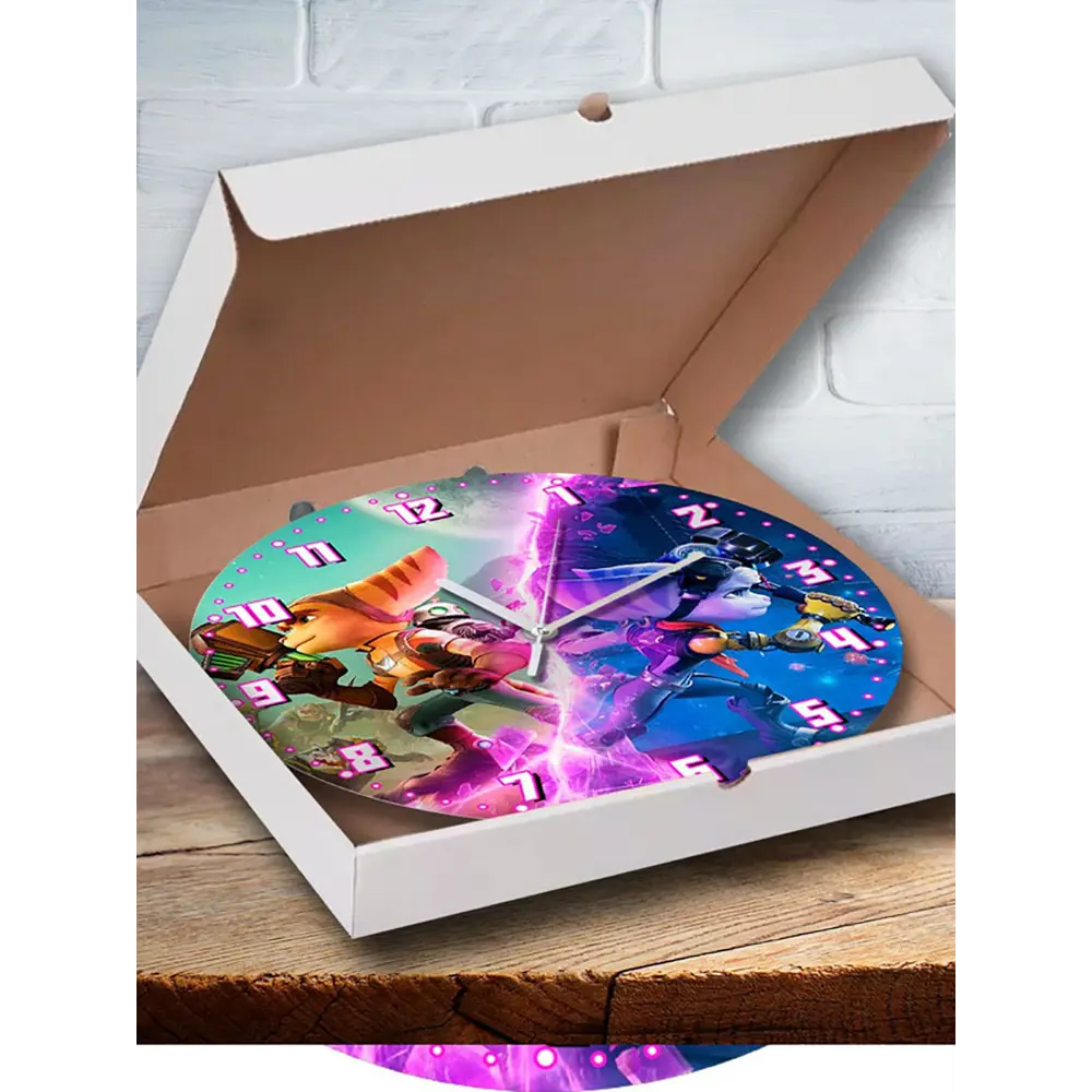 Фото 3 Настенные часы круглые 27 см Бруталити Игры Ratchet & Clank Сквозь Миры 2798 цвет черный