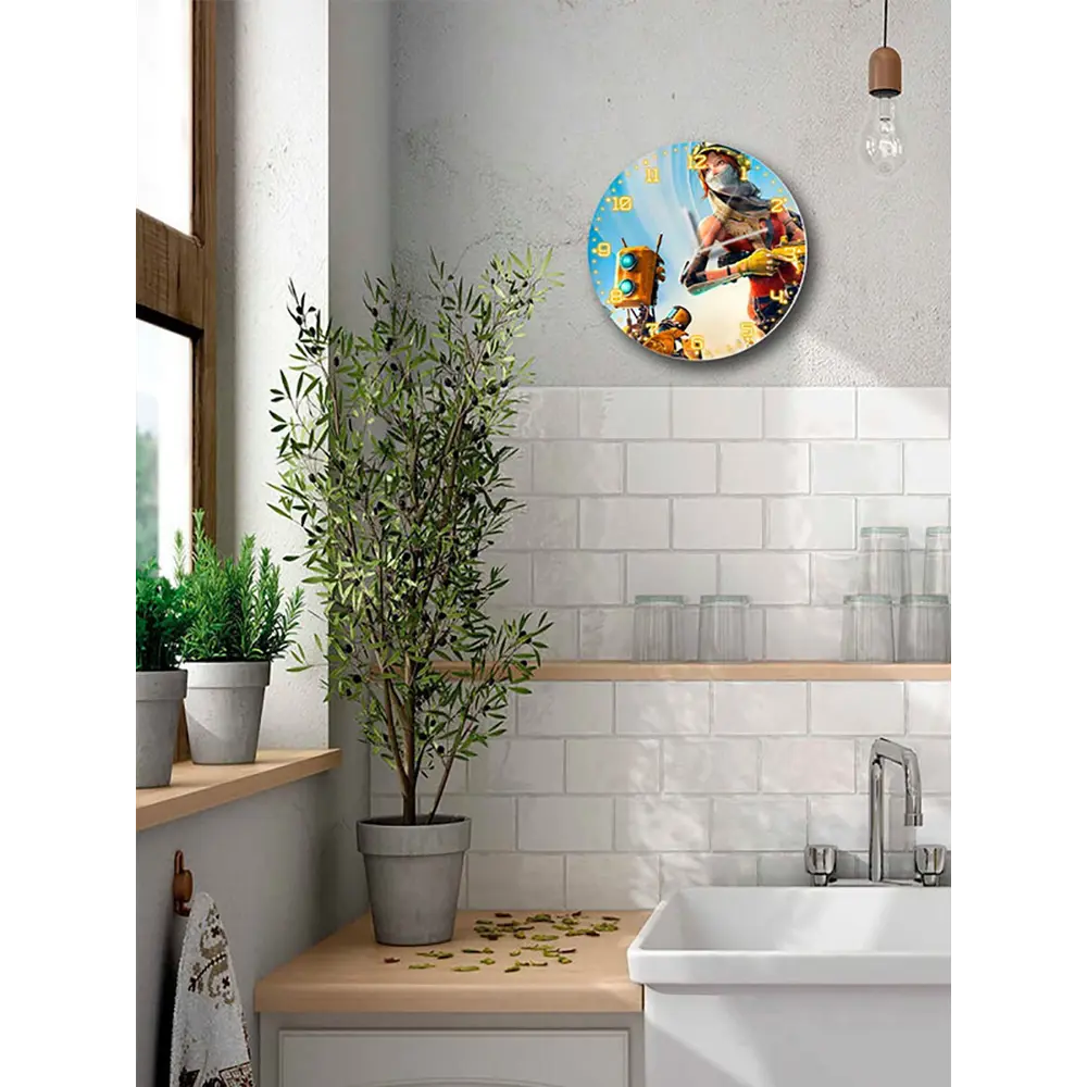 Фото 5 Настенные часы круглые 27 см Бруталити игры Recore 4989 цвет черный