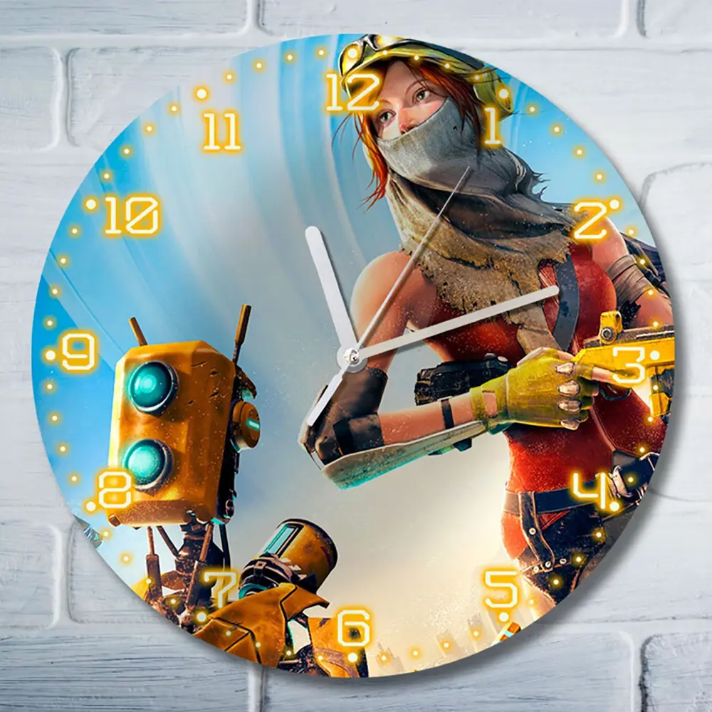 Фото Настенные часы круглые 27 см Бруталити игры Recore 4989 цвет черный