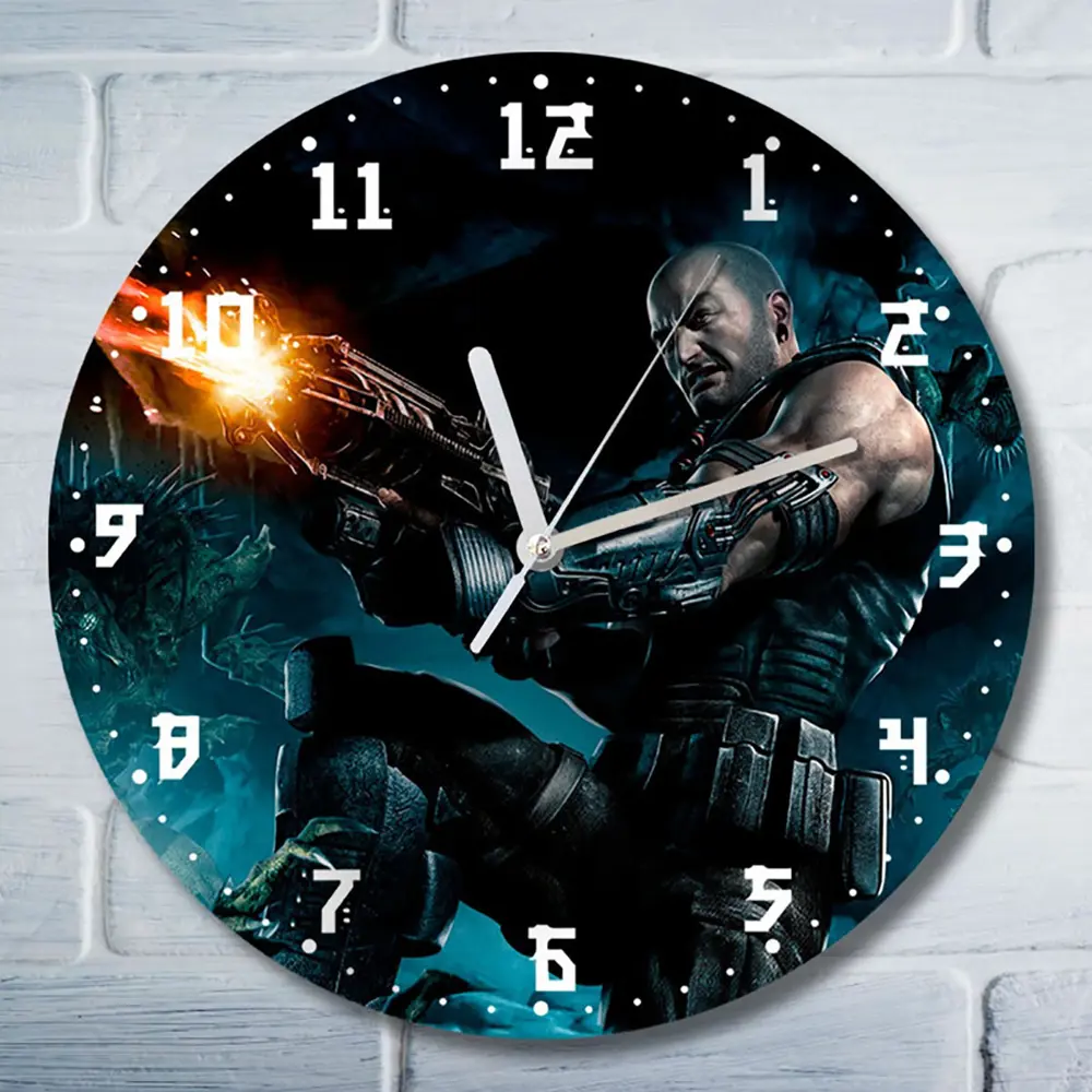 Фото Настенные часы круглые 27 см Бруталити игры Red Faction Armageddon 4712 цвет черный
