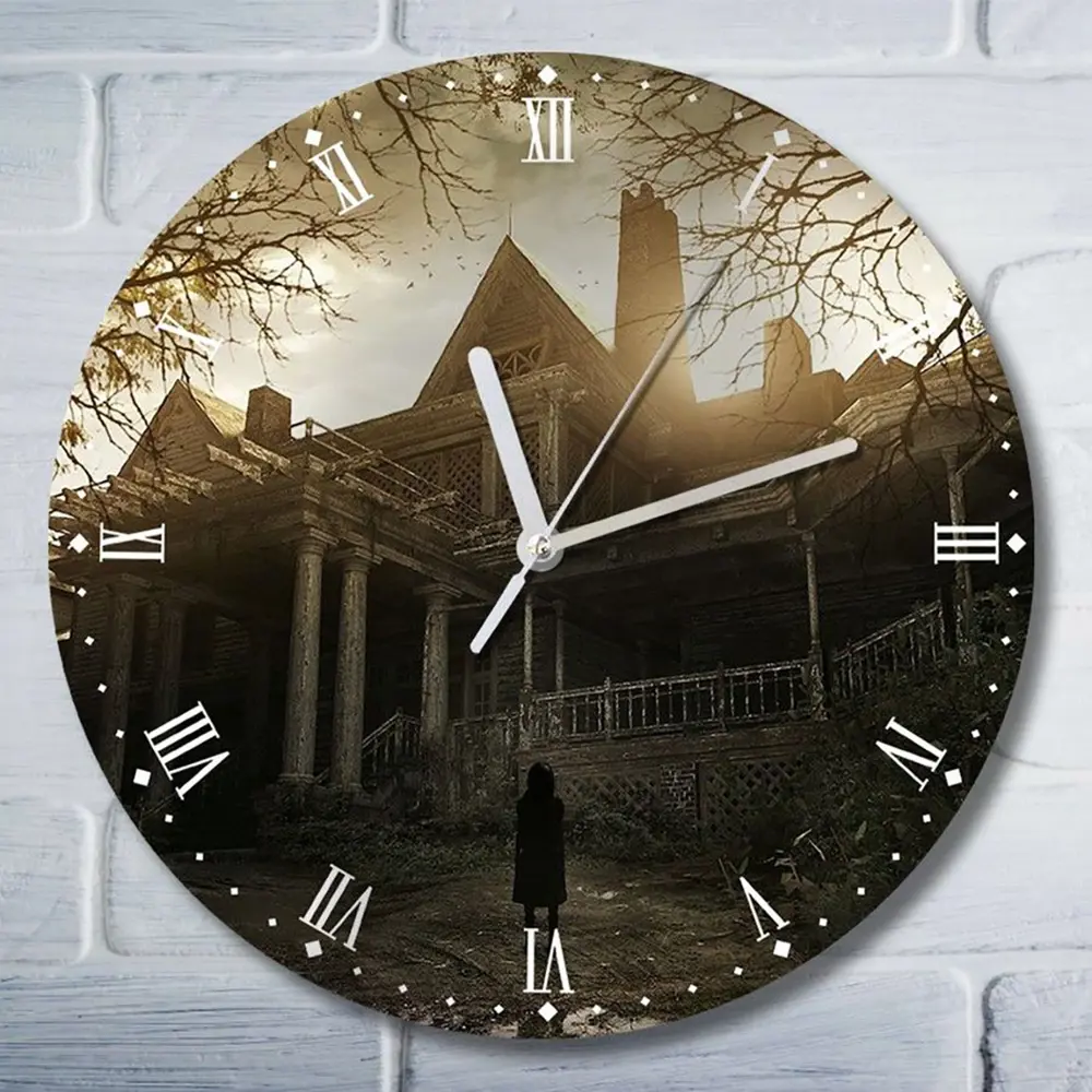 Фото Настенные часы круглые 27 см Бруталити игры Resident Evil 7 Biohazard - 6152 цвет черный