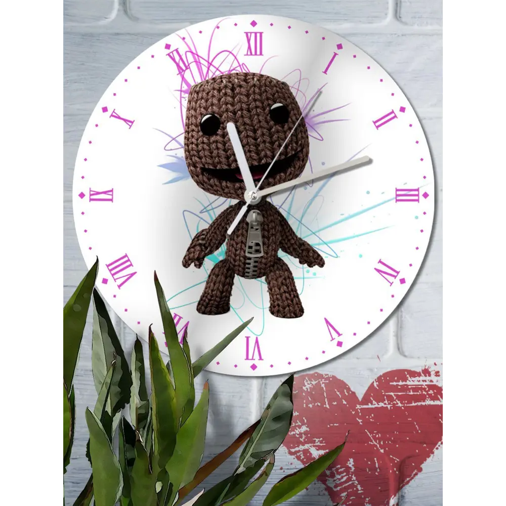 Фото 2 Настенные часы круглые 27 см Бруталити игры Sackboy A Big Adventure - 4582 цвет черный