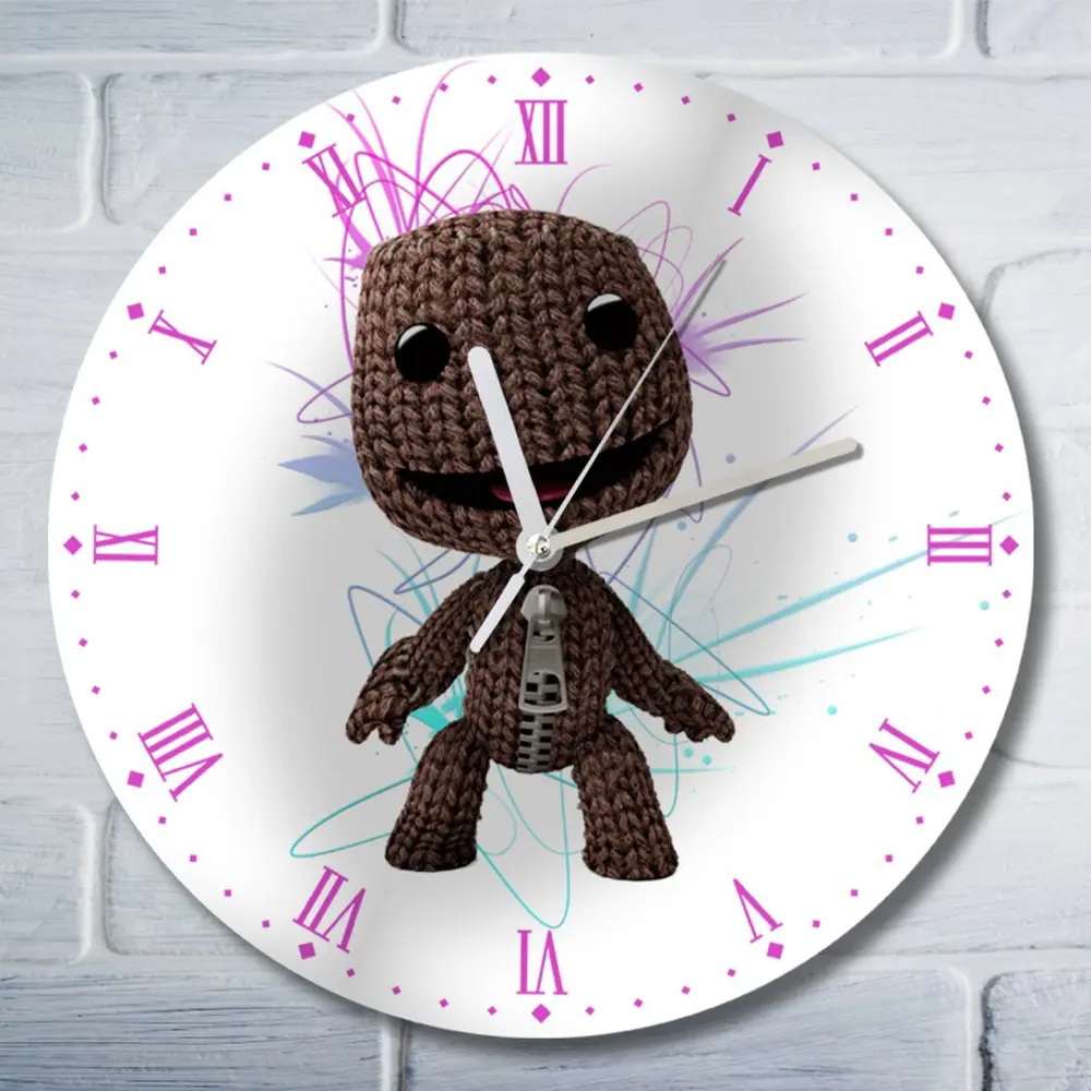 Фото Настенные часы круглые 27 см Бруталити игры Sackboy A Big Adventure - 4582 цвет черный