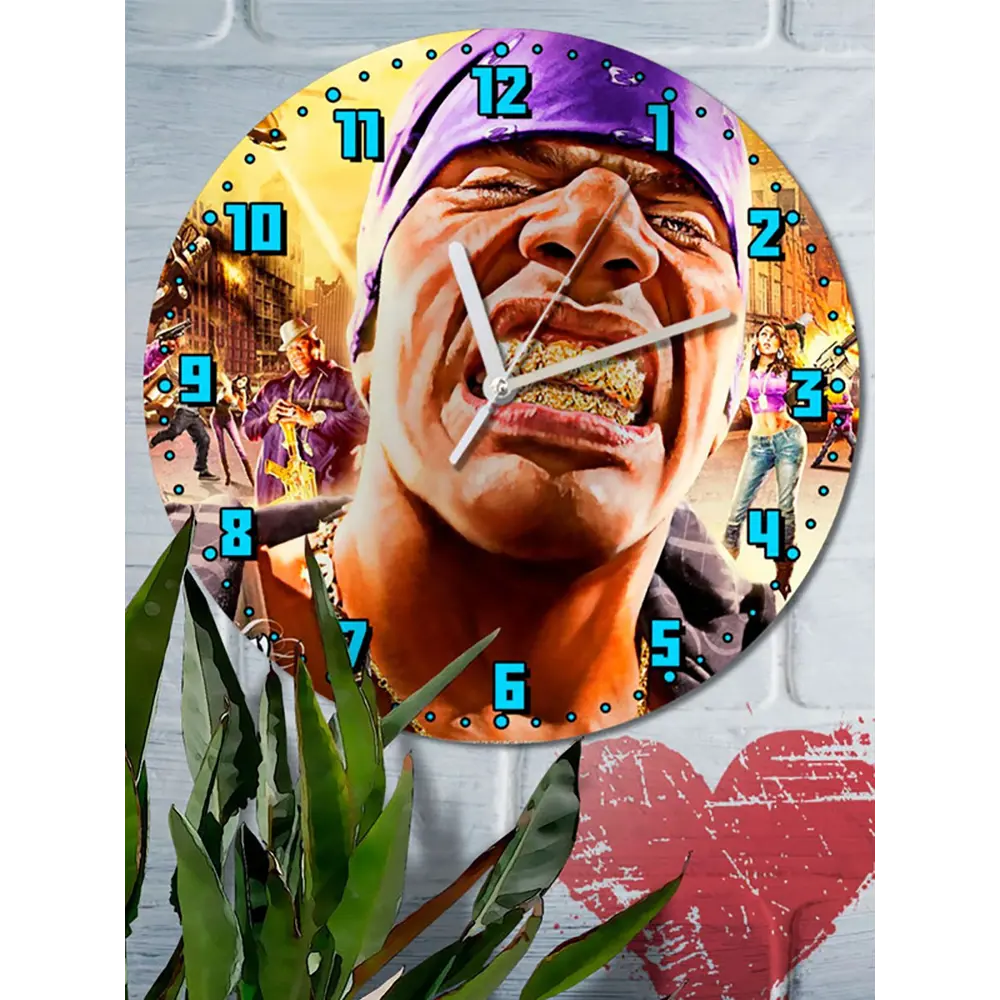 Фото 6 Настенные часы круглые 27 см Бруталити Игры Saints Row 2 2778 цвет черный Фото 6 Настенные часы круглые 27 см Бруталити Игры Saints Row 2 2778 цвет черный