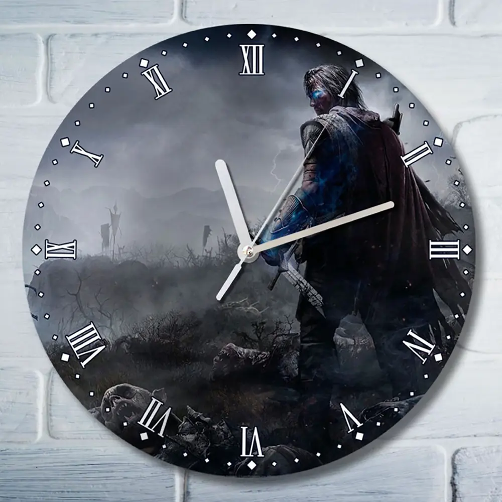 Фото Настенные часы круглые 27 см Бруталити игры Shadow Of Mordor 4824 цвет черный