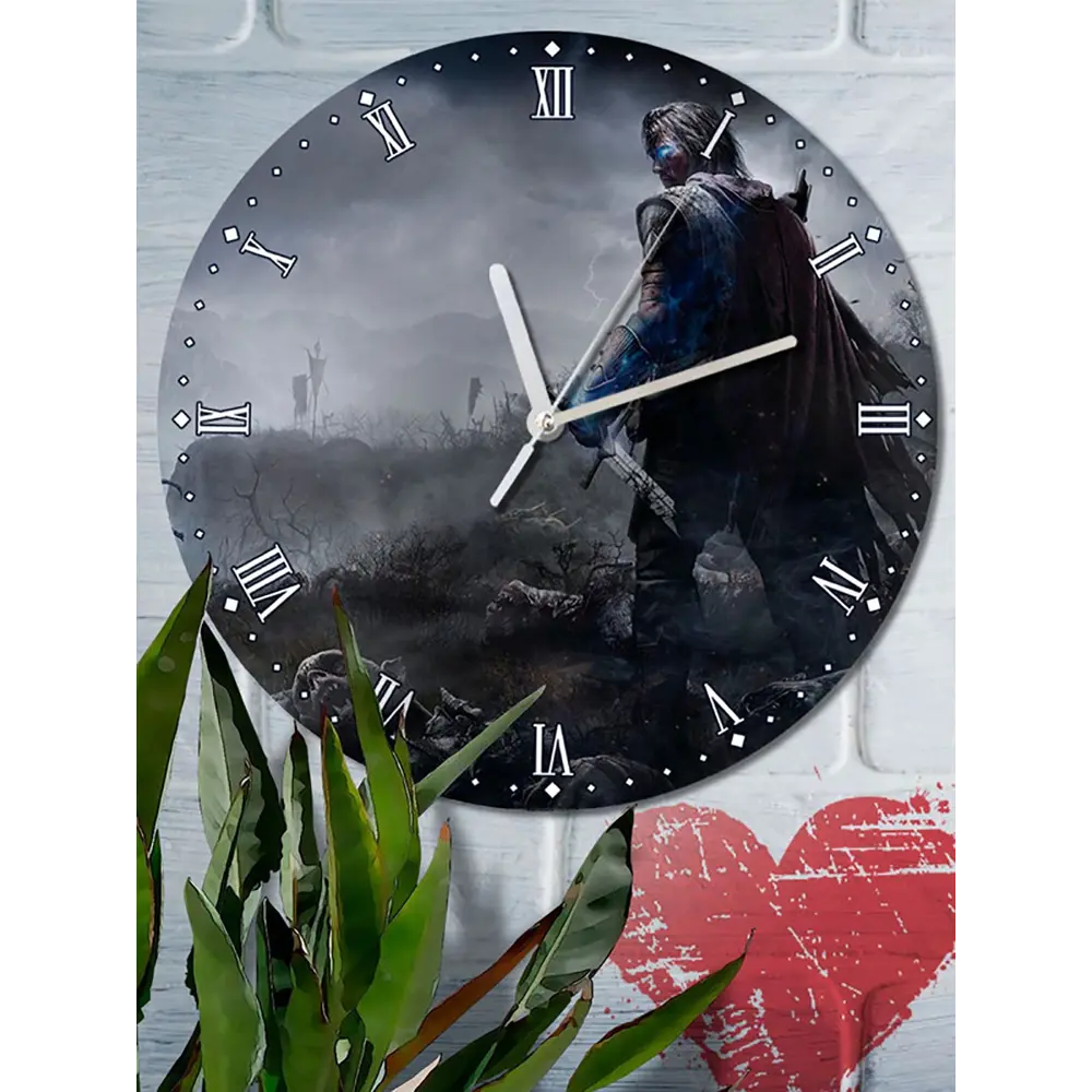 Фото 6 Настенные часы круглые 27 см Бруталити игры Shadow Of Mordor 4824 цвет черный