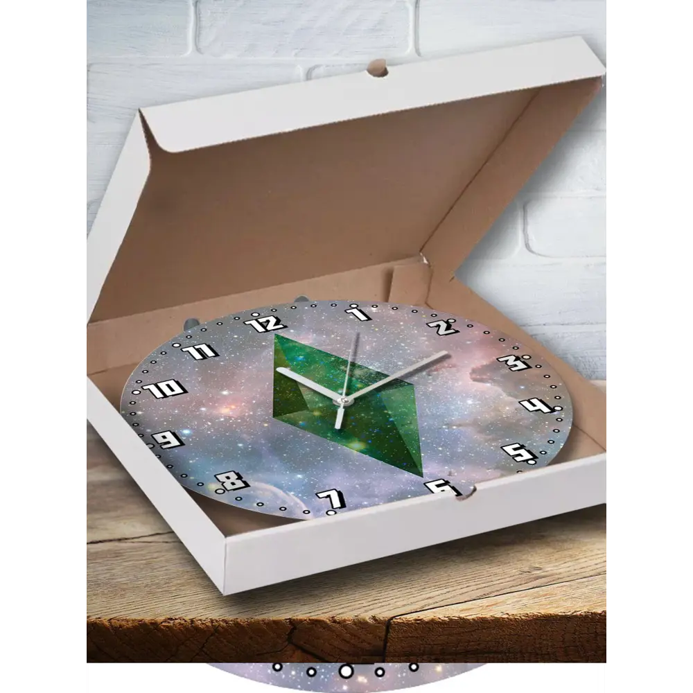 Фото Настенные часы круглые 27 см Бруталити Игры Sims 4 - 2224 цвет черный