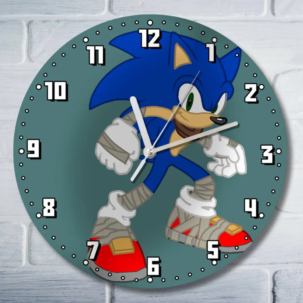 Фото Настенные часы круглые 27 см Бруталити Игры Sonic 3 - 2428 цвет черный