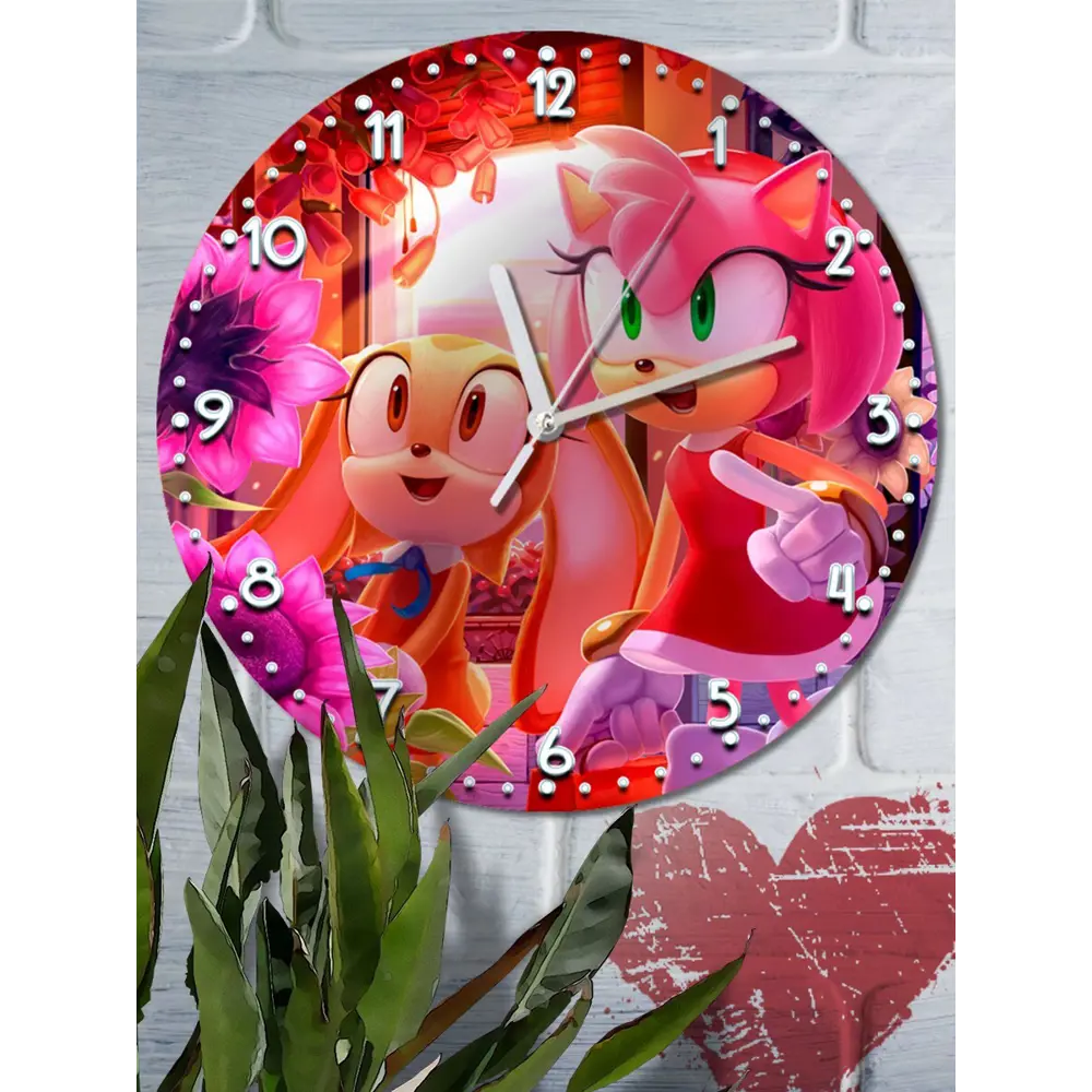 Фото Настенные часы круглые 27 см Бруталити игры Sonic The Hedgeh - 3422 цвет черный