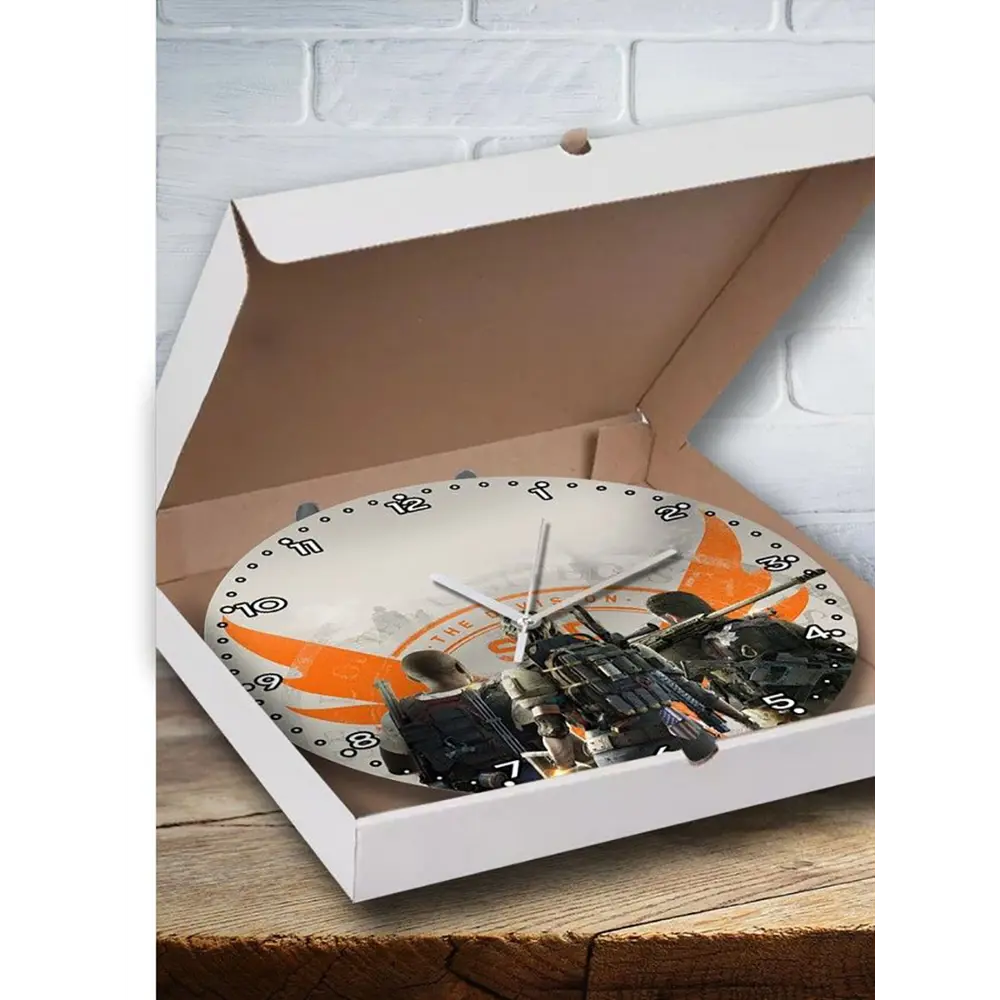 Фото 3 Настенные часы круглые 27 см Бруталити Игры The Division 2 - 6097 цвет черный