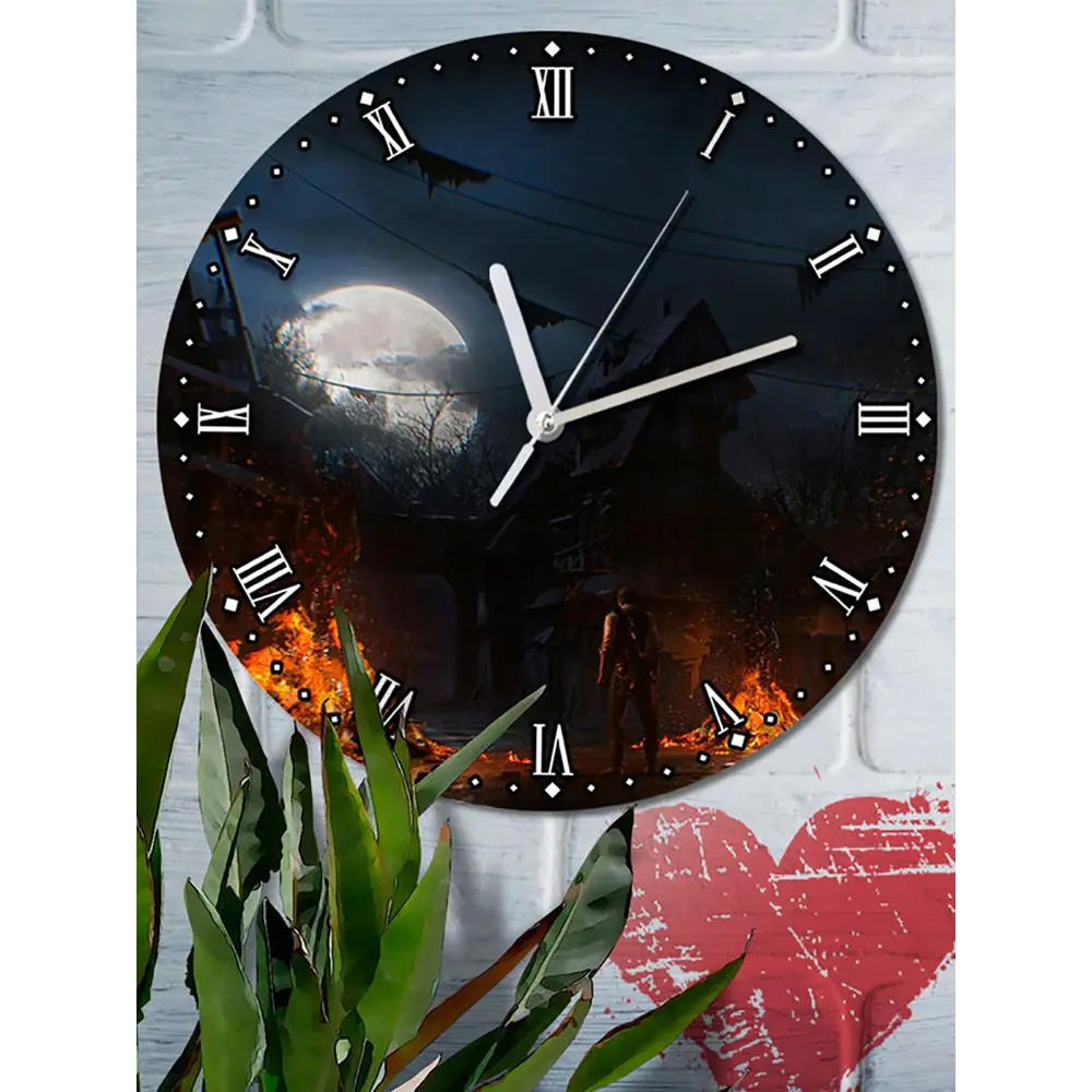 Фото 6 Настенные часы круглые 27 см Бруталити игры The Evil Within 4922 цвет черный