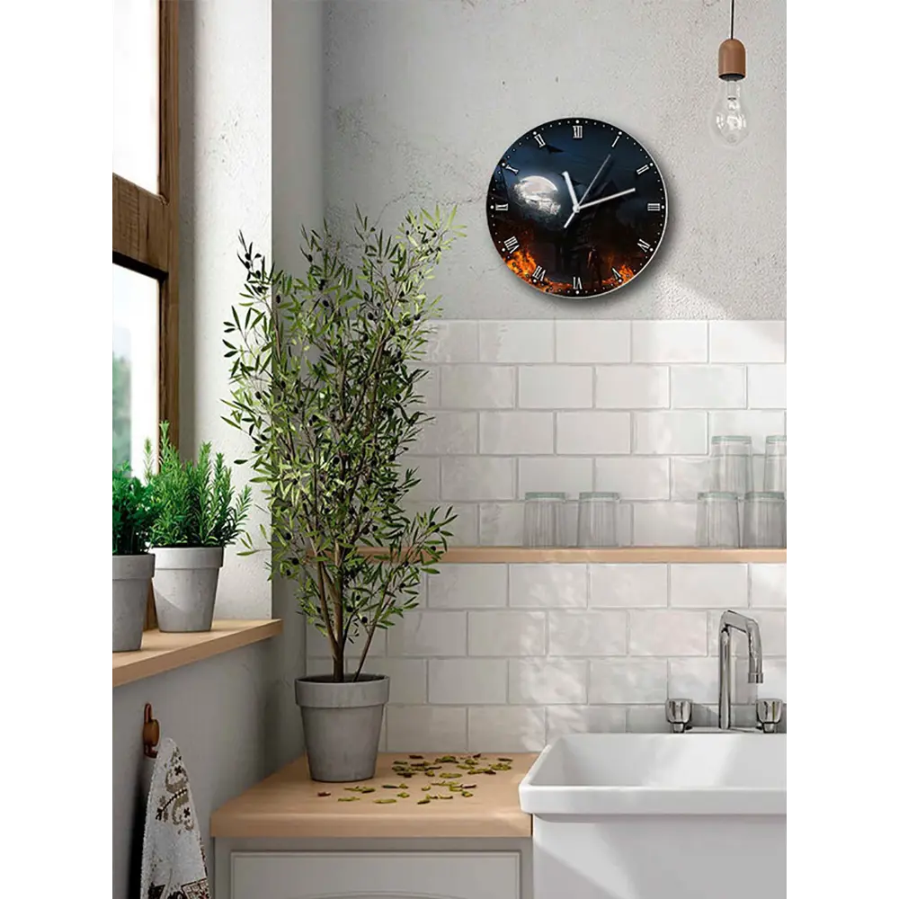 Фото 5 Настенные часы круглые 27 см Бруталити игры The Evil Within 4922 цвет черный