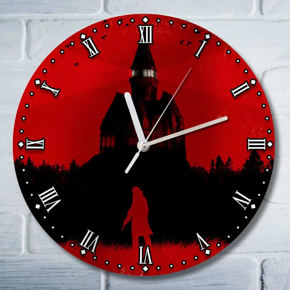 Фото Настенные часы круглые 27 см Бруталити игры The Evil Within 4921 цвет черный