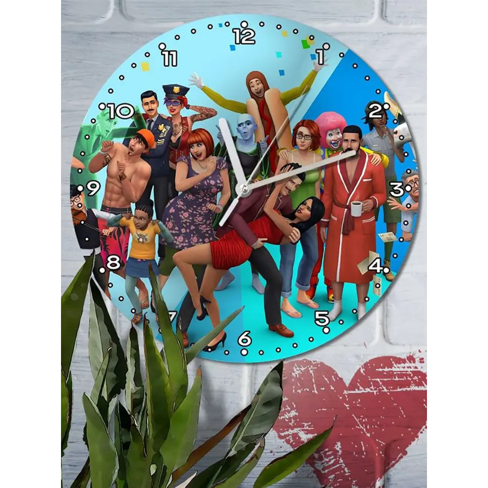 Фото 6 Настенные часы круглые 27 см Бруталити Игры The Sims 4 - 6023 цвет черный