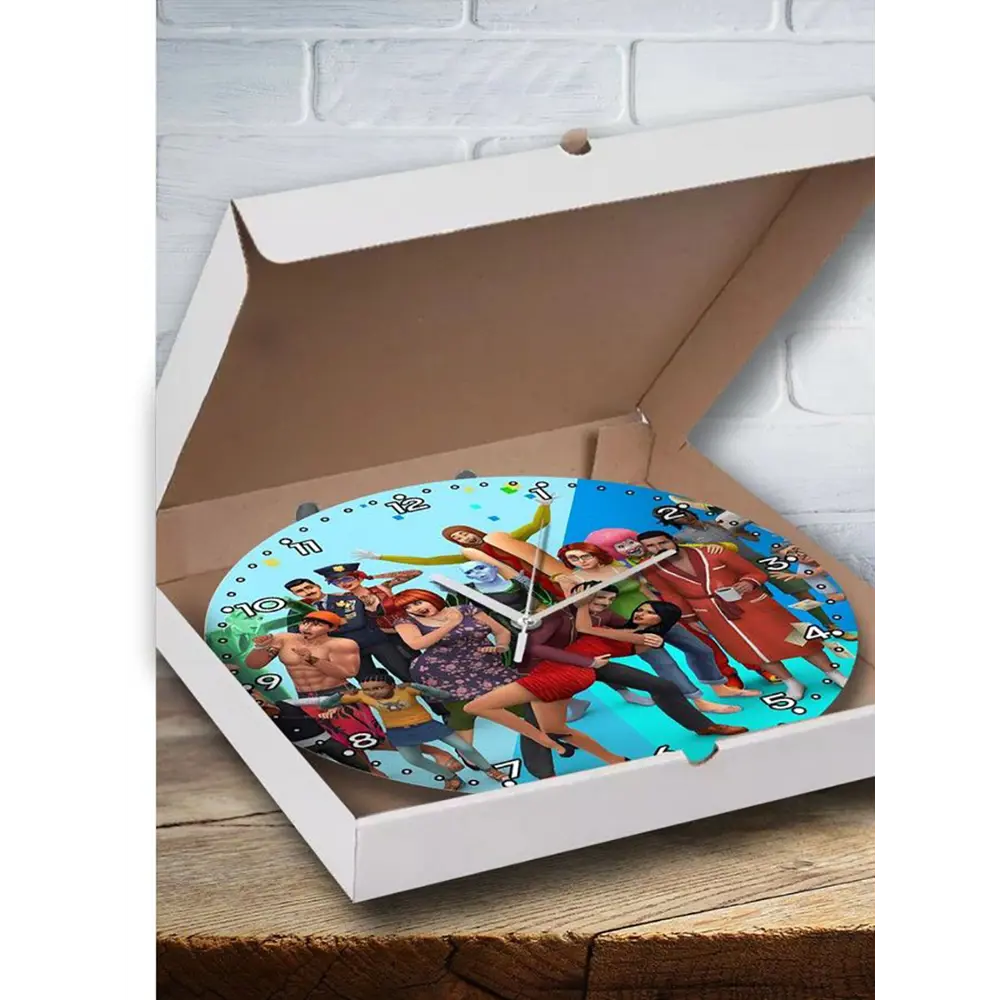 Фото 3 Настенные часы круглые 27 см Бруталити Игры The Sims 4 - 6023 цвет черный