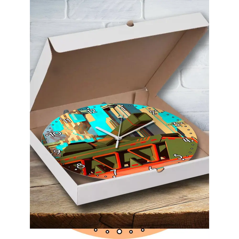 Фото 2 Настенные часы круглые 27 см Бруталити игры VR Battlezone - 3540 цвет черный