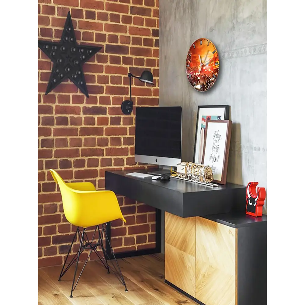 Фото 4 Настенные часы круглые 27 см Бруталити игры Warhammer Battle March 4761 цвет черный