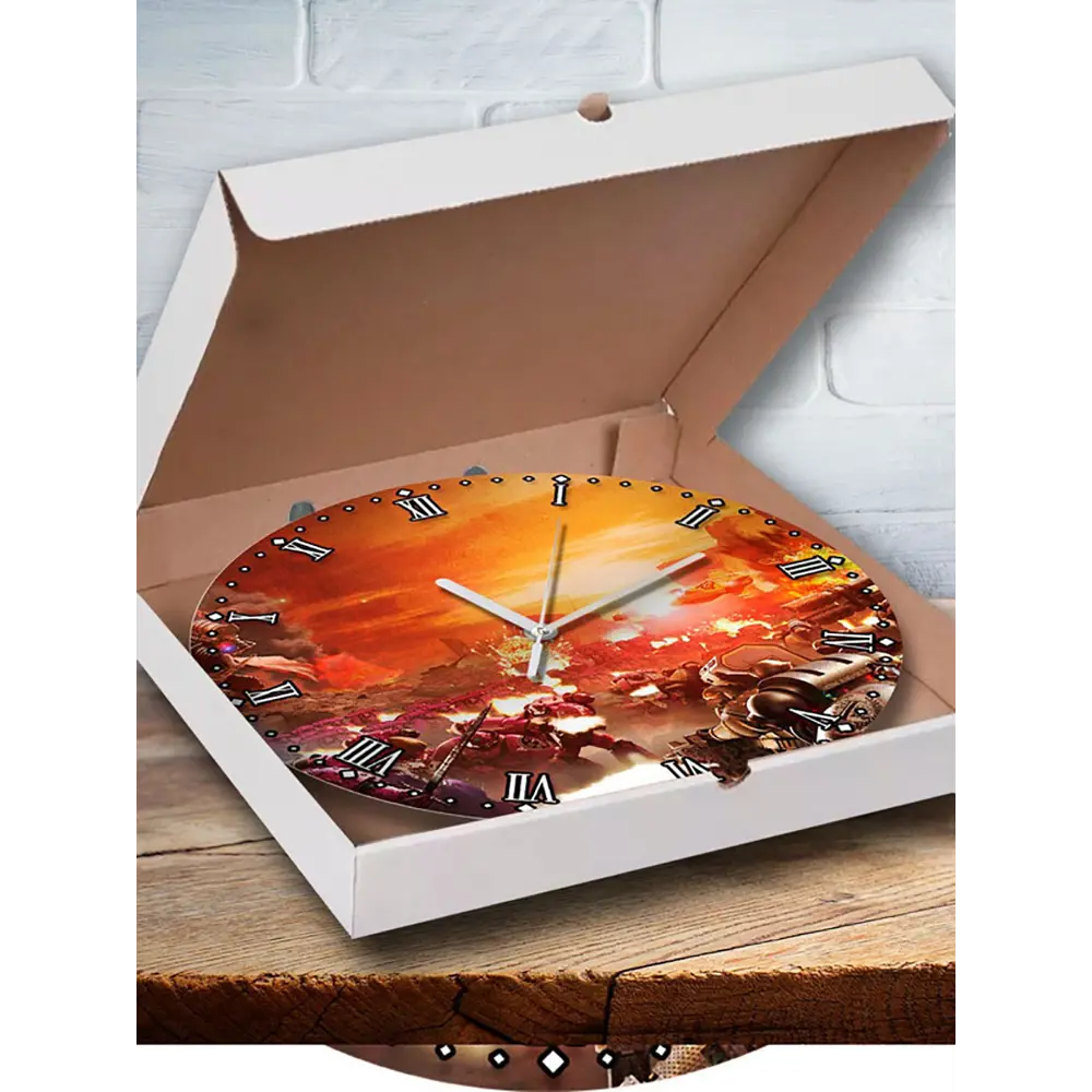 Фото 3 Настенные часы круглые 27 см Бруталити игры Warhammer Battle March 4761 цвет черный