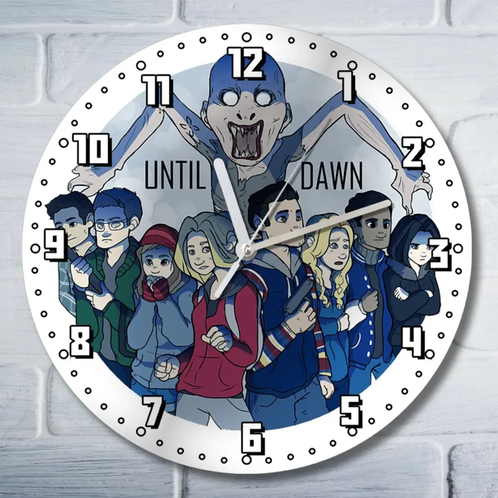 Фото Настенные часы круглые 27 см Бруталити Игры Дожить до Рассвета - 2376 цвет черный