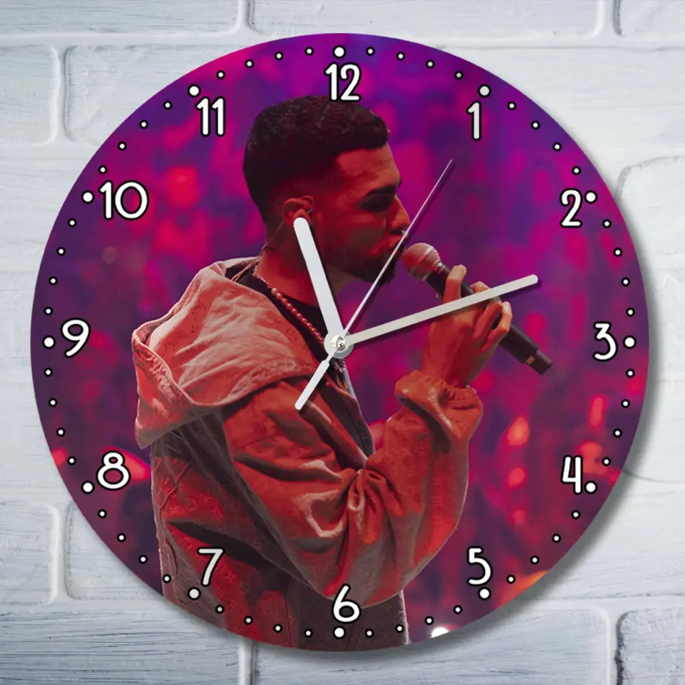 Фото Настенные часы круглые 27 см Бруталити музыка - 2034 цвет черный Фото Настенные часы круглые 27 см Бруталити музыка - 2034 цвет черный