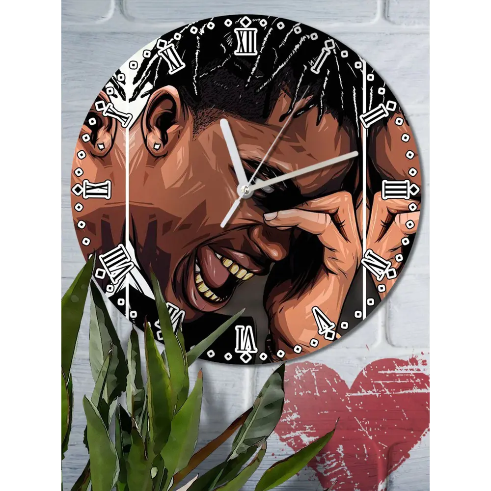 Фото 2 Настенные часы круглые 27 см Бруталити музыка - 1157 цвет черный