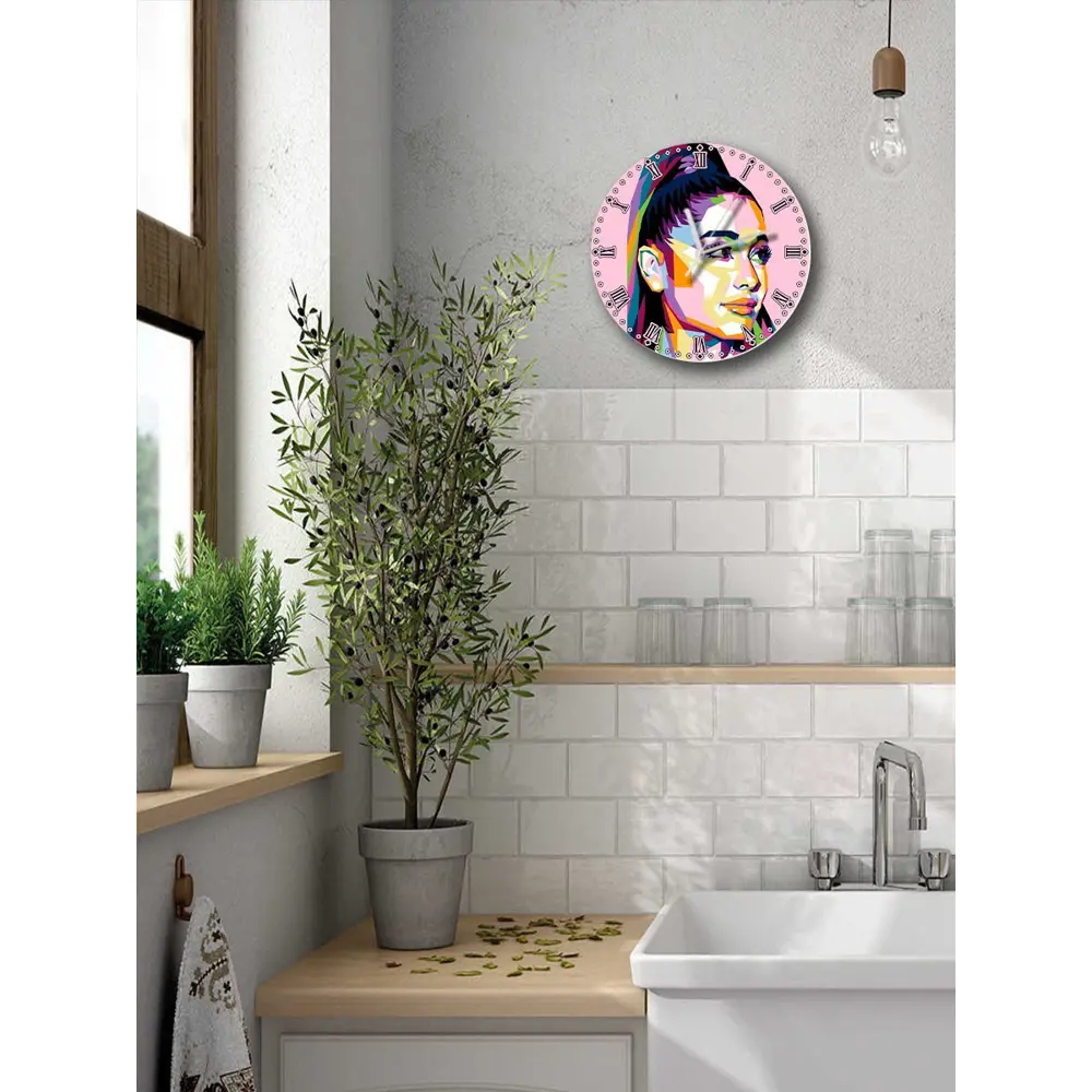 Фото 2 Настенные часы круглые 27 см Бруталити музыка Ariana Grande - 1181 цвет черный