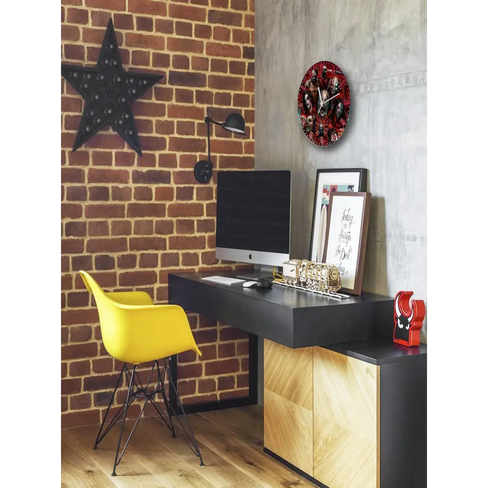 Фото 3 Настенные часы круглые 27 см Бруталити музыка Slipknot - 1118 цвет черный