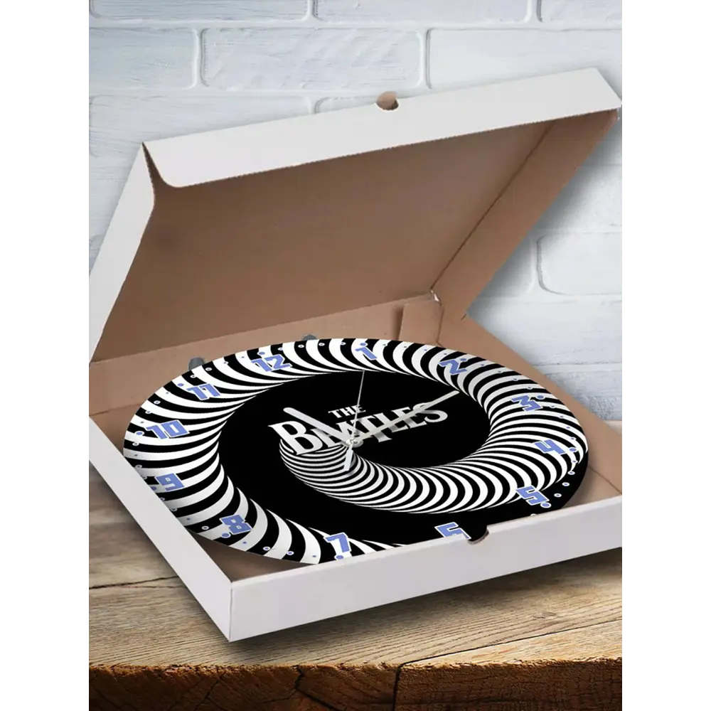 Фото 3 Настенные часы круглые 27 см Бруталити музыка The Beatles - 3705 цвет черный