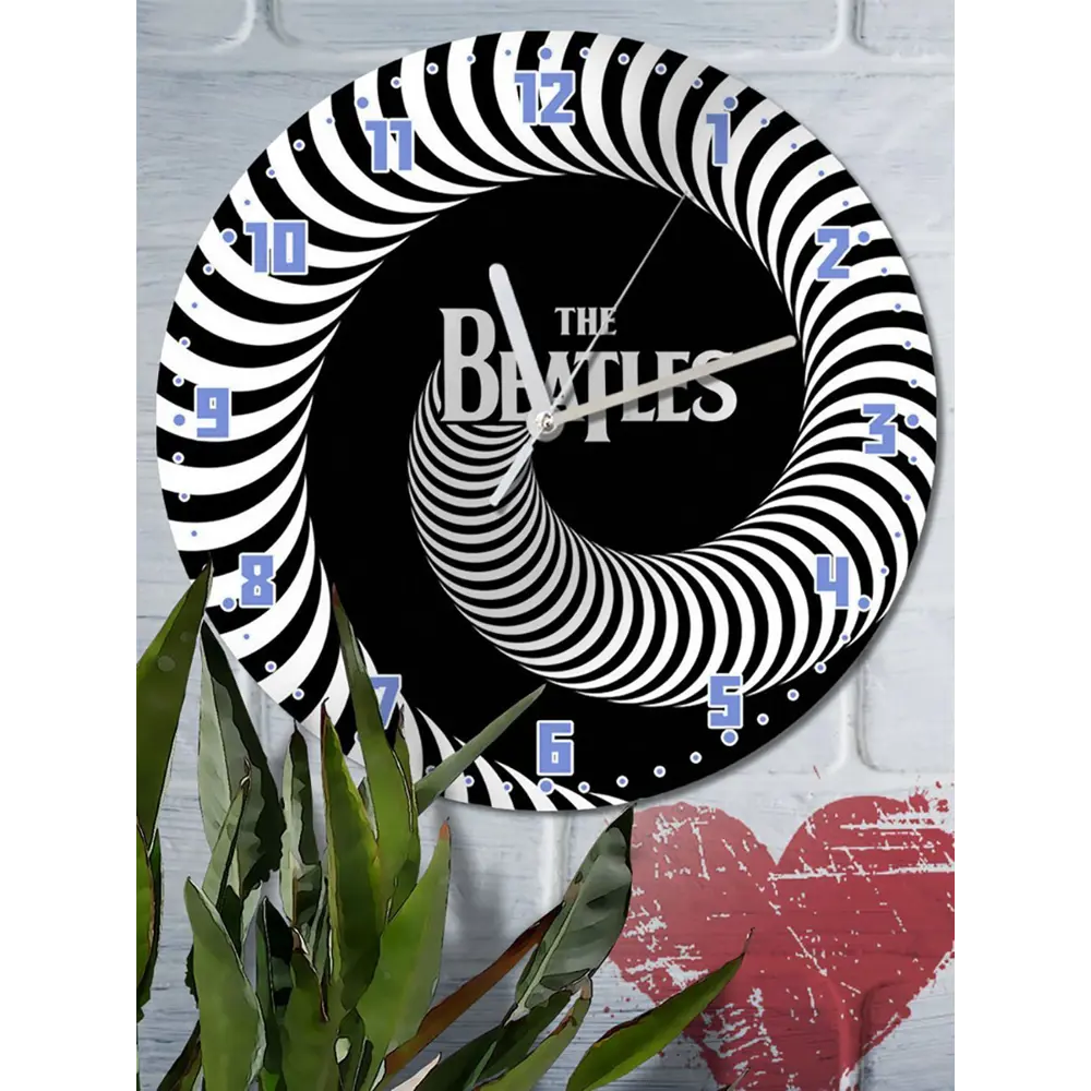 Фото 6 Настенные часы круглые 27 см Бруталити музыка The Beatles - 3705 цвет черный