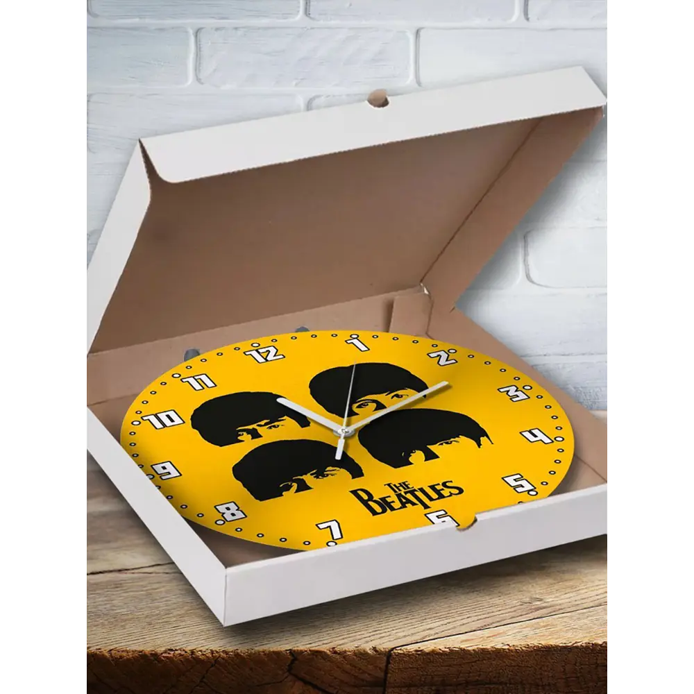 Фото 3 Настенные часы круглые 27 см Бруталити музыка The Beatles - 3709 цвет черный