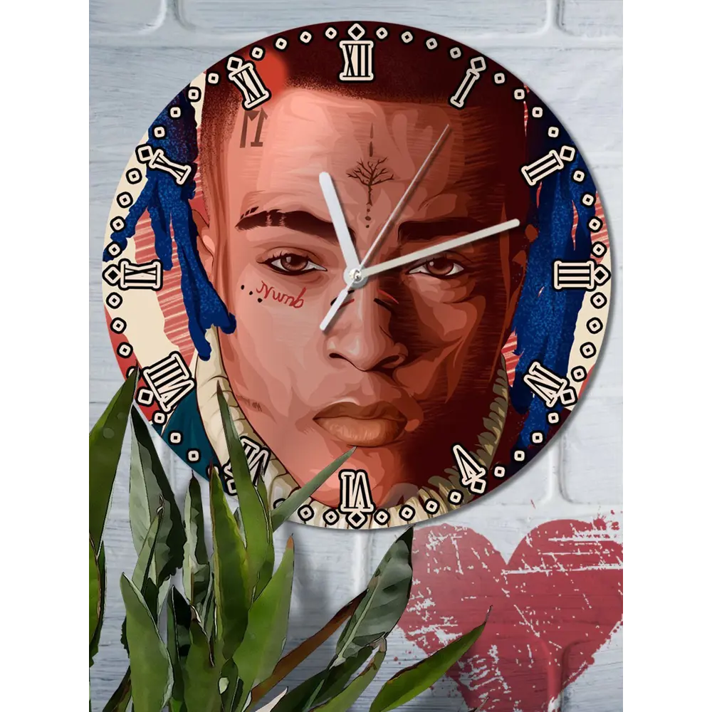 Фото 4 Настенные часы круглые 27 см Бруталити музыка xxx tentacion - 1143 цвет черный