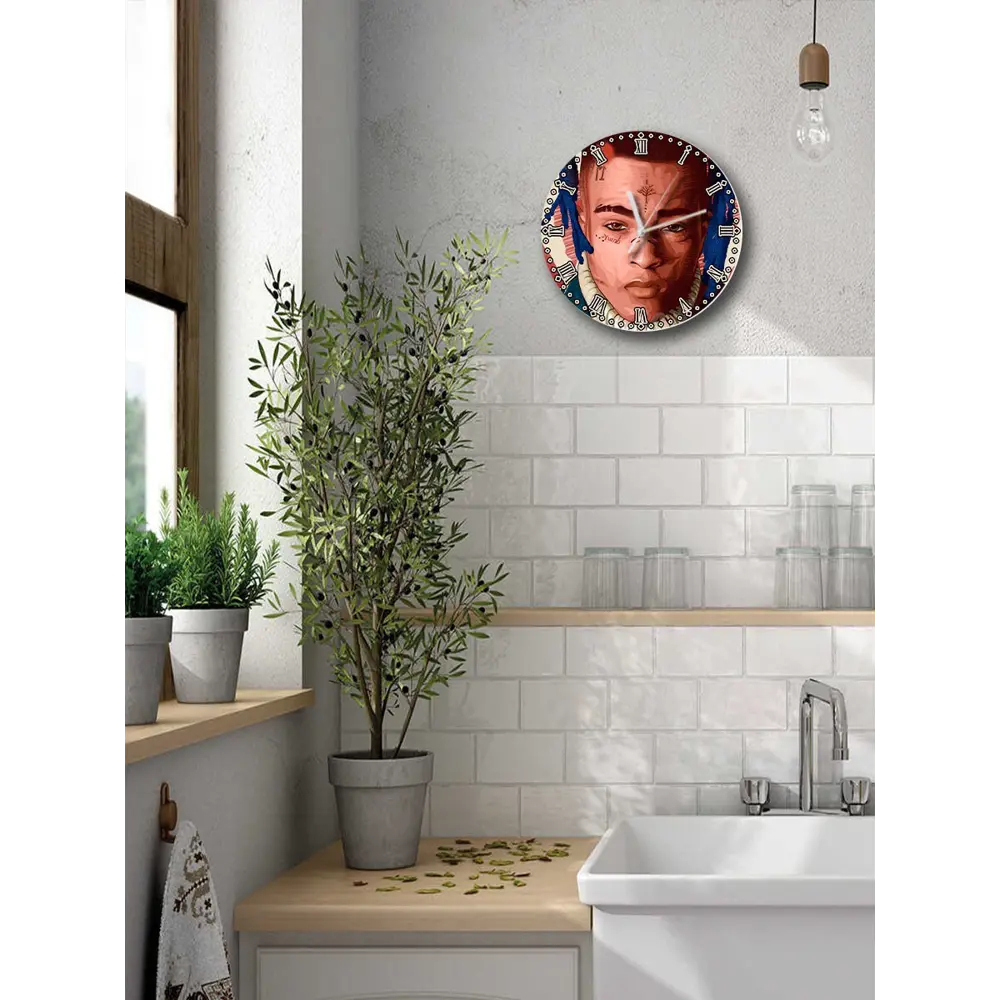 Фото 5 Настенные часы круглые 27 см Бруталити музыка xxx tentacion - 1143 цвет черный