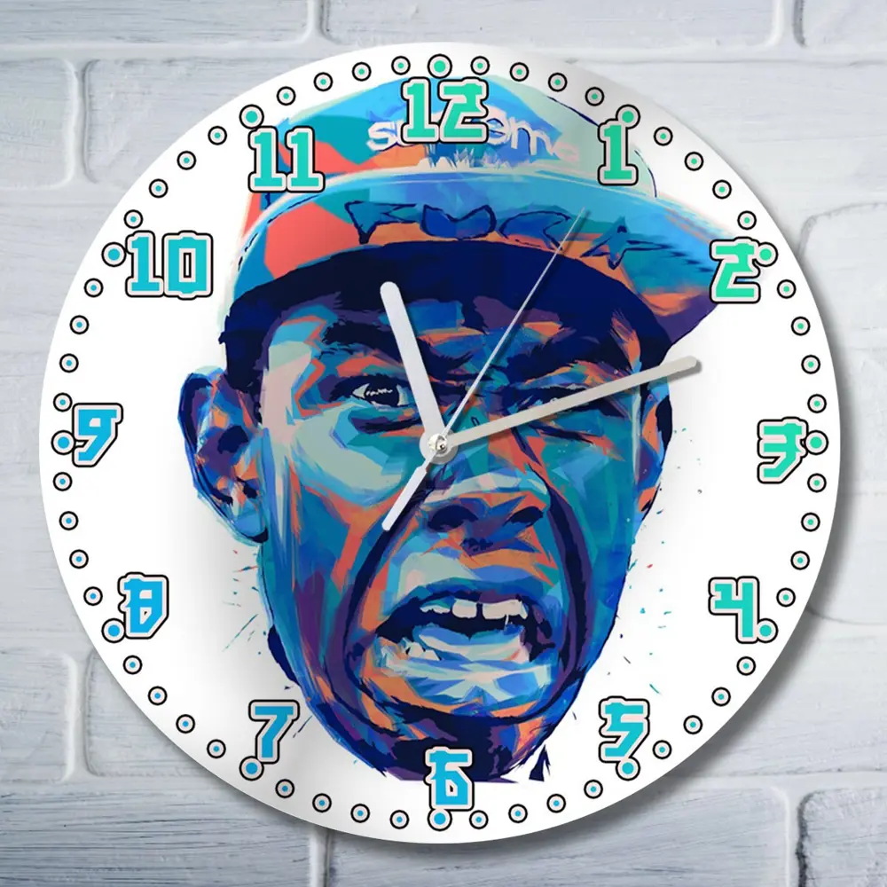 Фото Настенные часы круглые 27 см Бруталити музыка Tyler the creator - 1171 цвет черный