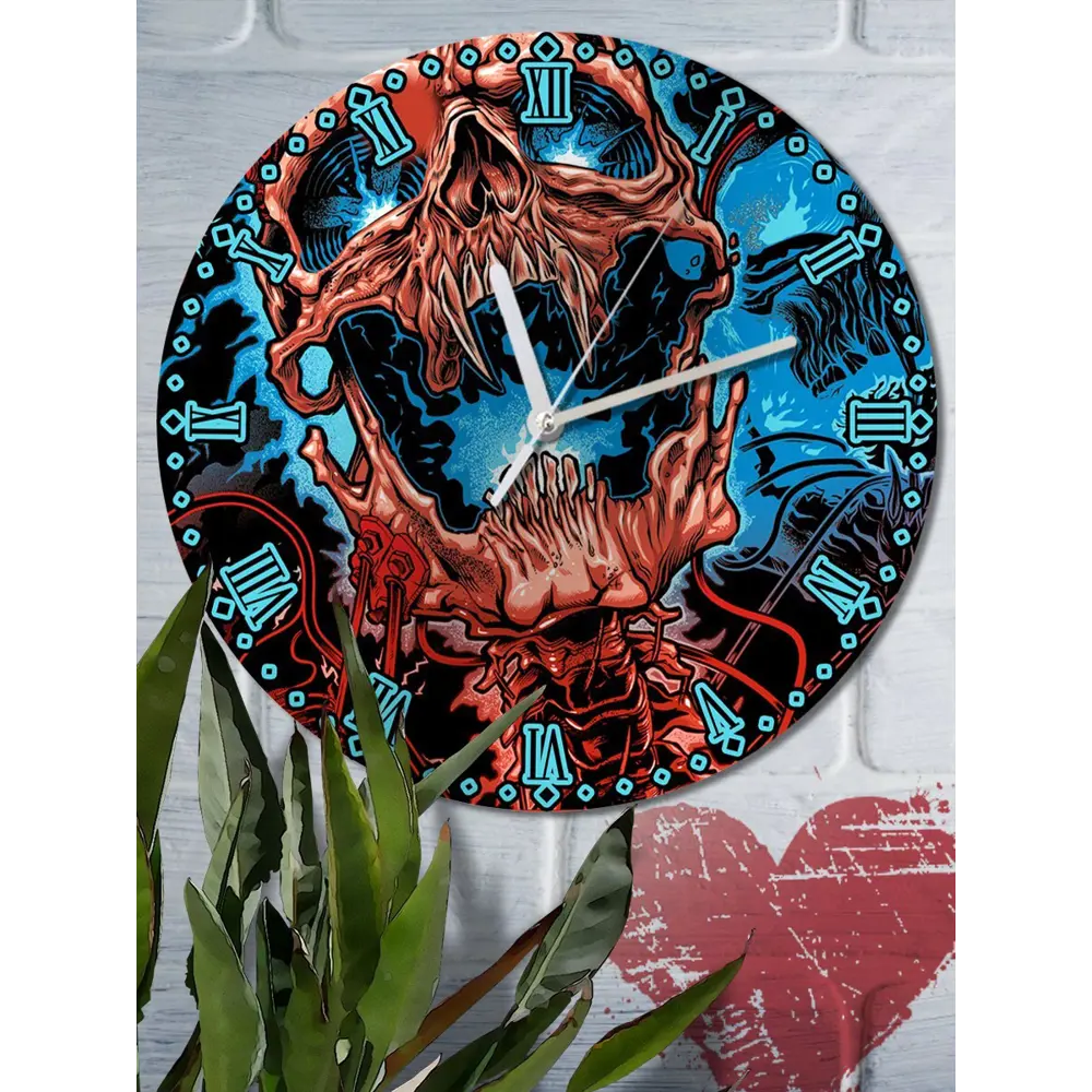 Фото 2 Настенные часы круглые 27 см Бруталити музыка Металлика - 1121 цвет черный