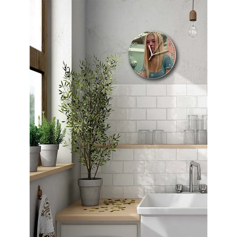 Фото 5 Настенные часы круглые 27 см Бруталити сериалы Euphoria - 3925 цвет черный