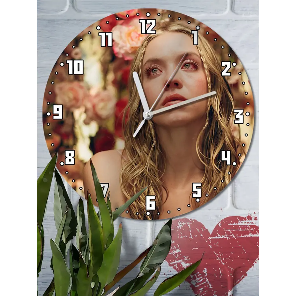 Фото 6 Настенные часы круглые 27 см Бруталити сериалы Euphoria - 3930 цвет черный