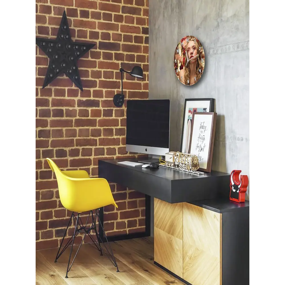 Фото 4 Настенные часы круглые 27 см Бруталити сериалы Euphoria - 3930 цвет черный